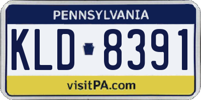 PA license plate KLD8391