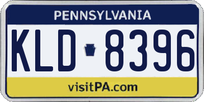 PA license plate KLD8396