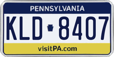 PA license plate KLD8407