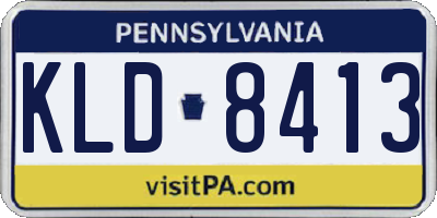 PA license plate KLD8413