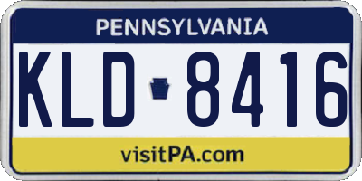 PA license plate KLD8416