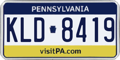 PA license plate KLD8419