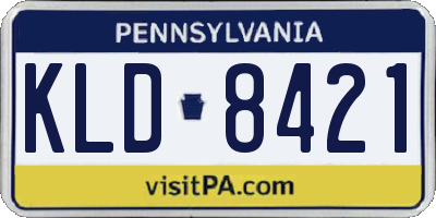 PA license plate KLD8421