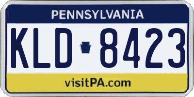 PA license plate KLD8423
