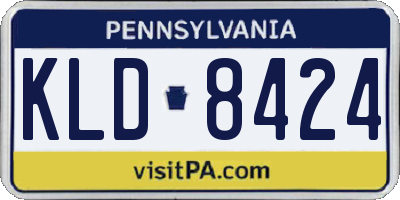 PA license plate KLD8424