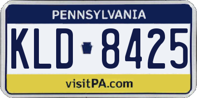PA license plate KLD8425