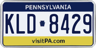 PA license plate KLD8429