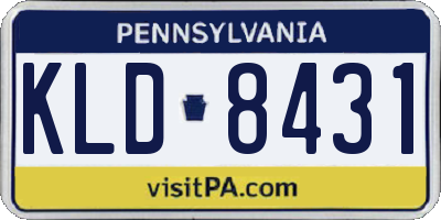 PA license plate KLD8431