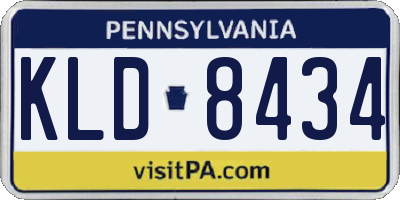 PA license plate KLD8434