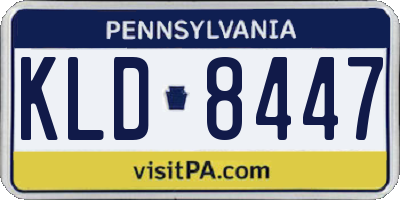 PA license plate KLD8447