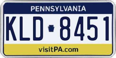 PA license plate KLD8451