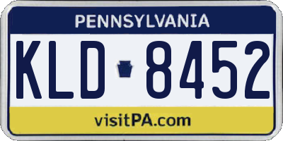 PA license plate KLD8452