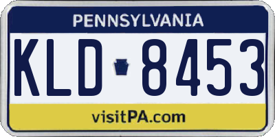 PA license plate KLD8453