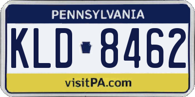 PA license plate KLD8462