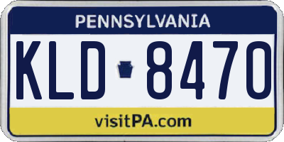 PA license plate KLD8470