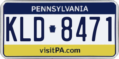PA license plate KLD8471