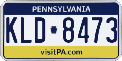 PA license plate KLD8473