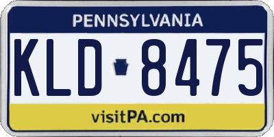 PA license plate KLD8475