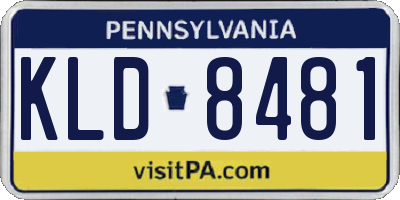 PA license plate KLD8481