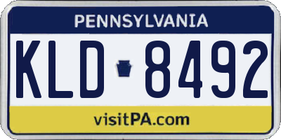 PA license plate KLD8492