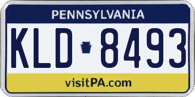 PA license plate KLD8493
