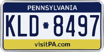 PA license plate KLD8497