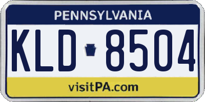PA license plate KLD8504