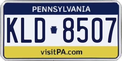 PA license plate KLD8507