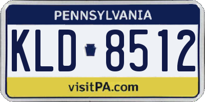 PA license plate KLD8512