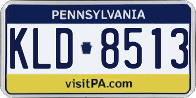 PA license plate KLD8513