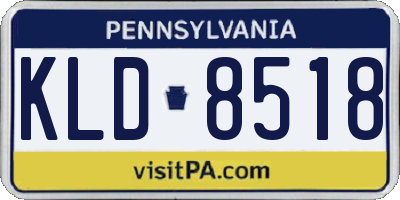 PA license plate KLD8518