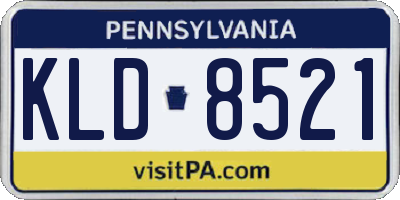 PA license plate KLD8521