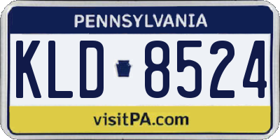 PA license plate KLD8524