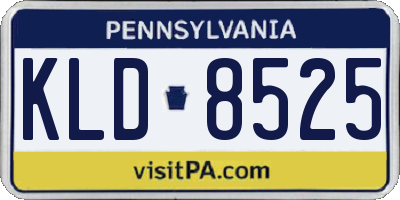 PA license plate KLD8525