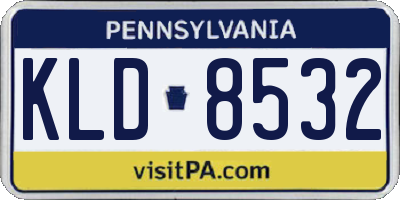 PA license plate KLD8532