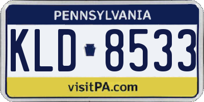 PA license plate KLD8533