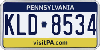 PA license plate KLD8534