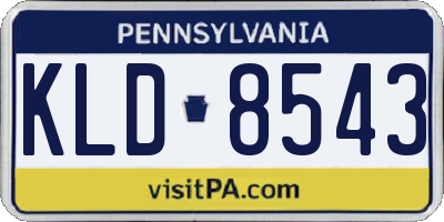 PA license plate KLD8543