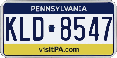 PA license plate KLD8547