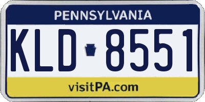 PA license plate KLD8551