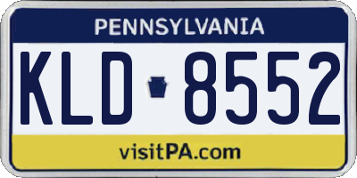 PA license plate KLD8552