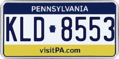 PA license plate KLD8553