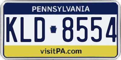 PA license plate KLD8554