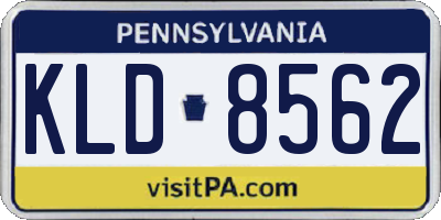 PA license plate KLD8562