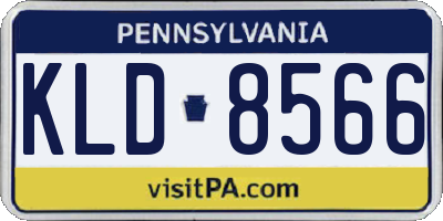 PA license plate KLD8566