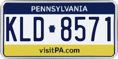 PA license plate KLD8571