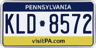 PA license plate KLD8572