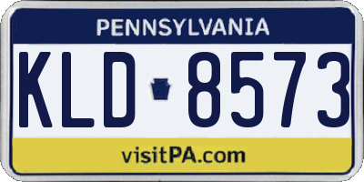 PA license plate KLD8573