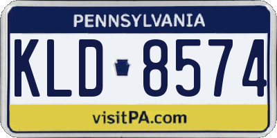 PA license plate KLD8574