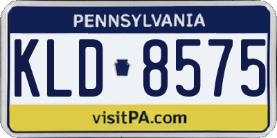 PA license plate KLD8575